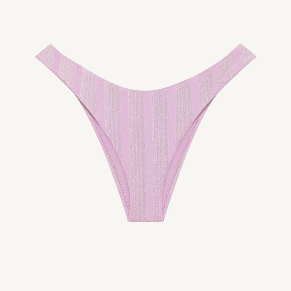 Vitamin A California High Leg Orchid Stripe Bikini Bottom